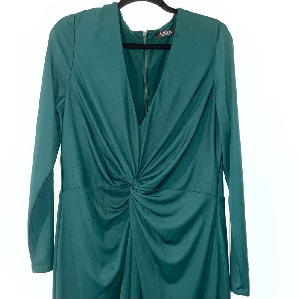 Lauren Ralph Lauren Dark Green Long Sleeve Gown